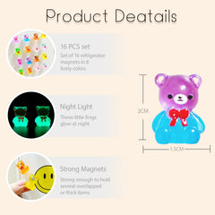 Bear magnets for fridge lockers and whiteboard in vibrant colors