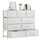 LUMTOK 10 Drawers Dresser front view white