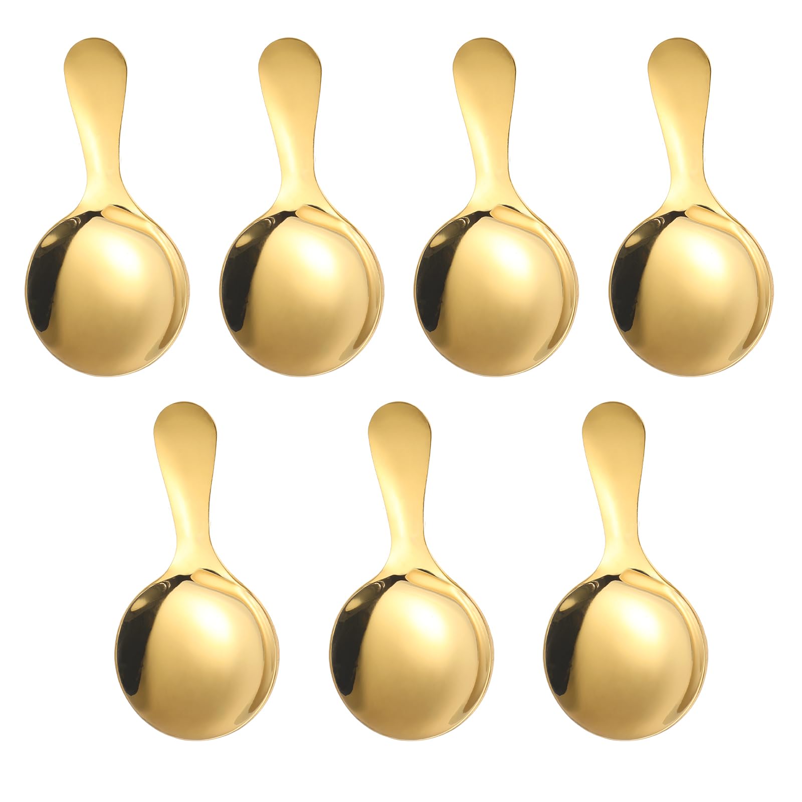 Lusofie 7PCS gold short handle spoons set