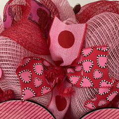Handmade luxury Valentines wreath crafted in the USA