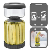 Luvan Hourglass Pickle Jar with Strainer Flip 46oz glass container