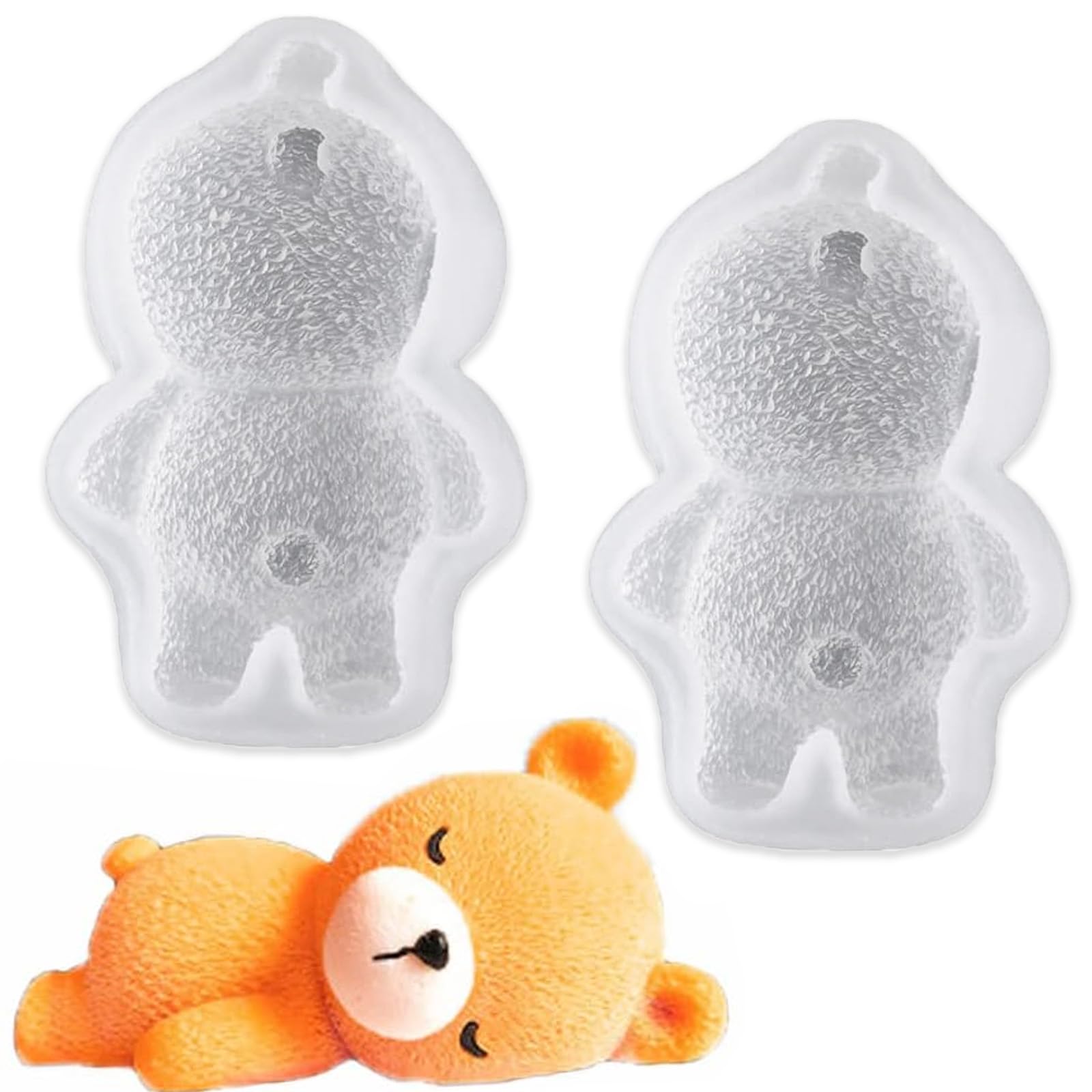 Lying Bear Fondant Mold white silicone bear