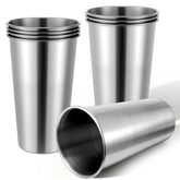 Lyksgir stainless steel pint cups 600ml silver 8 pack