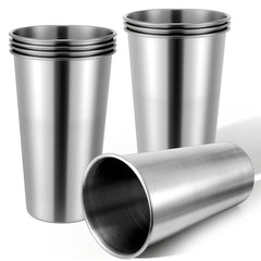 Lyksgir stainless steel pint cups 600ml silver 8 pack