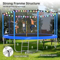 LED lights on Lyromix 12FT outdoor trampoline