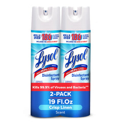 Lysol Disinfectant Spray Crisp Linen 19oz bottle pack 2