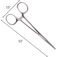 Silver MABIS Kelly Medical Locking Forceps serrated precision tip