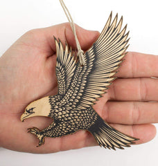 Made in USA ornament size about 4 by 4.75 inches