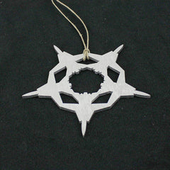 Made in USA birch wood snowflake ornament 4x4 inches
