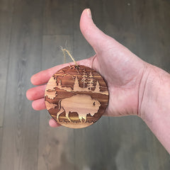 Texas USA crafted cedar ornament with deep engraving