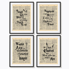 MaeSean Project Harry With Book Girl Potter Quotes wall art 9x12 unframed