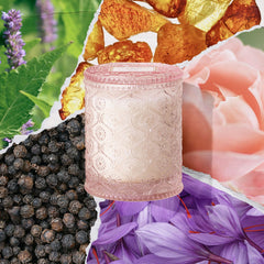 Maelyn Collection candle with daisy motif embossing