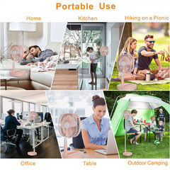 Foldaway standing fan remote control pink by Magesh