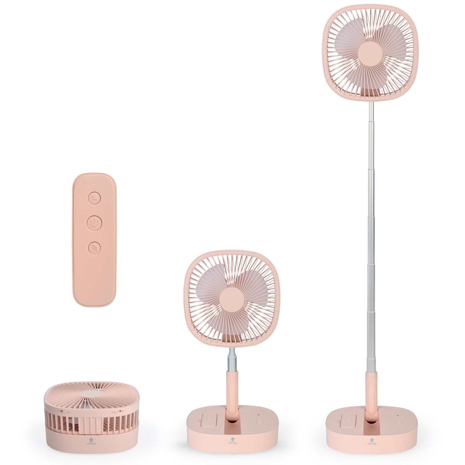 Magesh portable pedestal fan pink height adjustable 5.8 to 40.5 inches