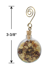 Three gifts of the Magi ornament in antique style glass bottle