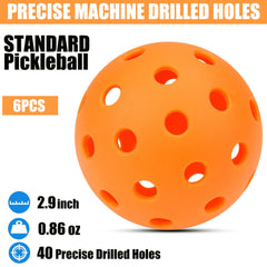 Magicorange Pickleball Balls 40 Holes Outdoor 6 Pack multicolor colors