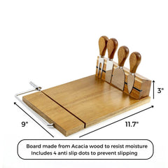 Anti-slip cheese board with four anti-slip dots