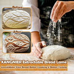 Magnetic sourdough scorer tool branding on handle
