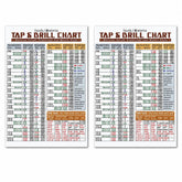 Magnetic Tap & Drill Metric Conversion Chart mounted on metal surface