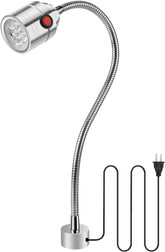 Magnetic work light with flexible gooseneck and magnetic base for bench use