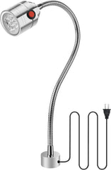 Magnetic work light with flexible gooseneck and magnetic base for bench use