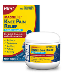 MagniLife knee pain relief gel 4 oz bottle for knee discomfort