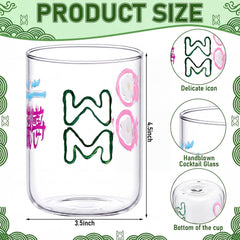Mahjong glass cups 4 pack for parties and game night