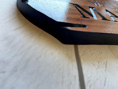 Mahogany solid wood sign for outdoor use