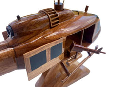 Handmade reclaimed wood Tesaut UH1 Huey Gunship display piece