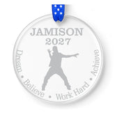Male hip hop dance ornament in clear acrylic