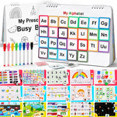 Mallify Busy Book for Toddlers 3-5 with 8 markers and binder
