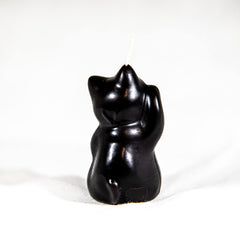 Lucky Cat Maneki Neko beeswax candle product image