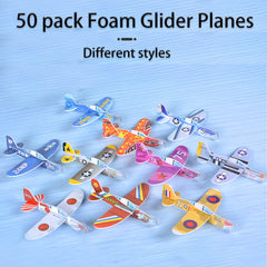 Assorted colors 3.94 x 3.74 inch foam planes assembled