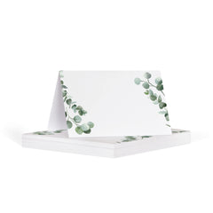 Manta Makes Eucalyptus name place cards in white and green