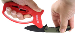 Compact handheld sharpener design for knives and scissors
