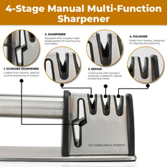 Stainless steel sharpener with non-slip base