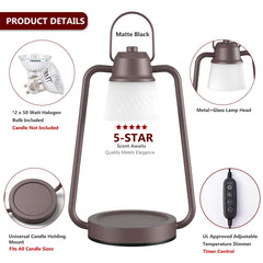 Candle warmer lamp melts scented candles with top down heat