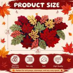 Autumn color maple leaf rug with tufted design