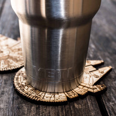 Maple wood coasters engraved MFalcon