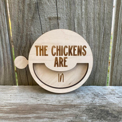 Maple wood laser cut sign indoor use for chicken coop