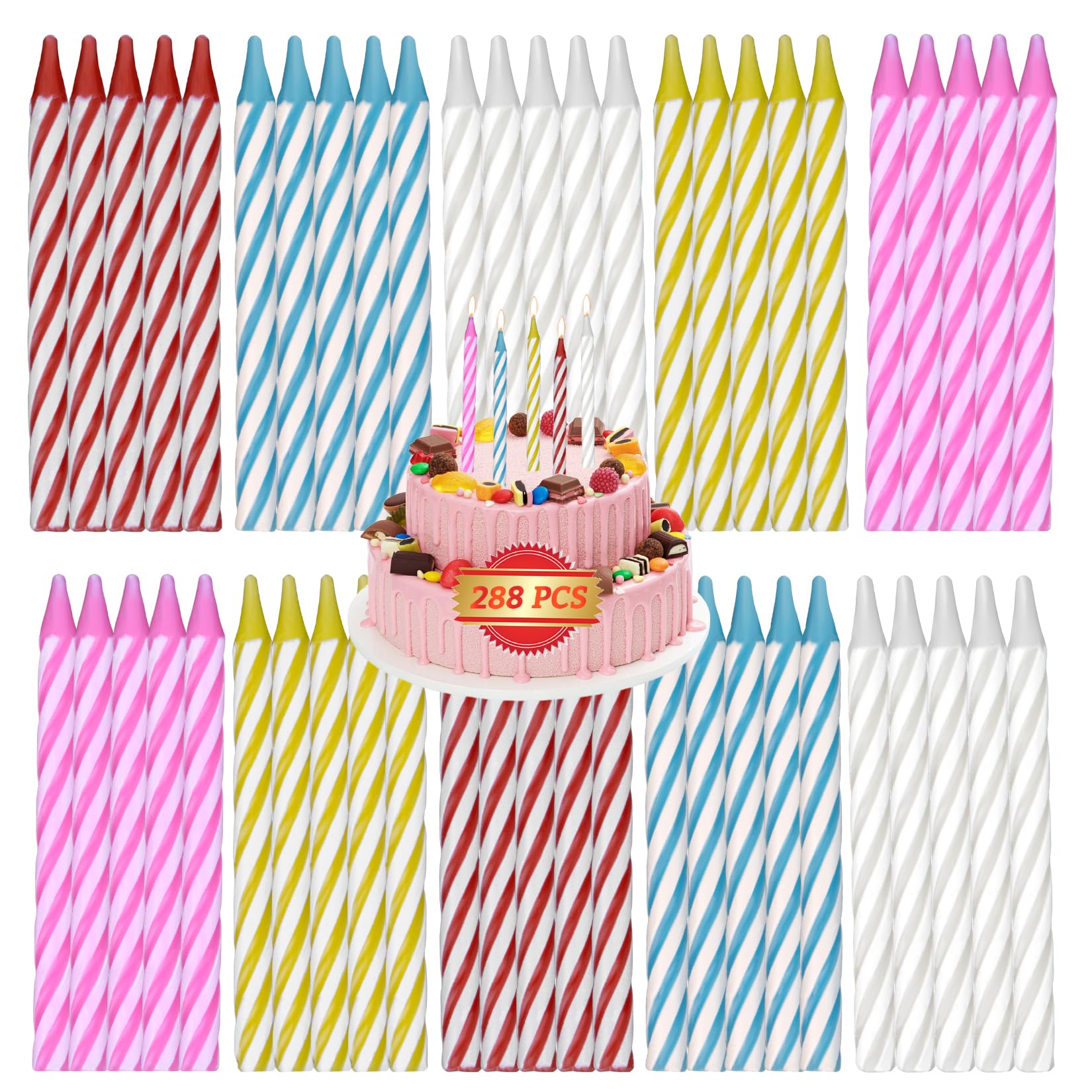 MAQIHAN 288 count birthday candles bulk for cakes