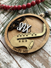Marching band saxophone ornament for sax players