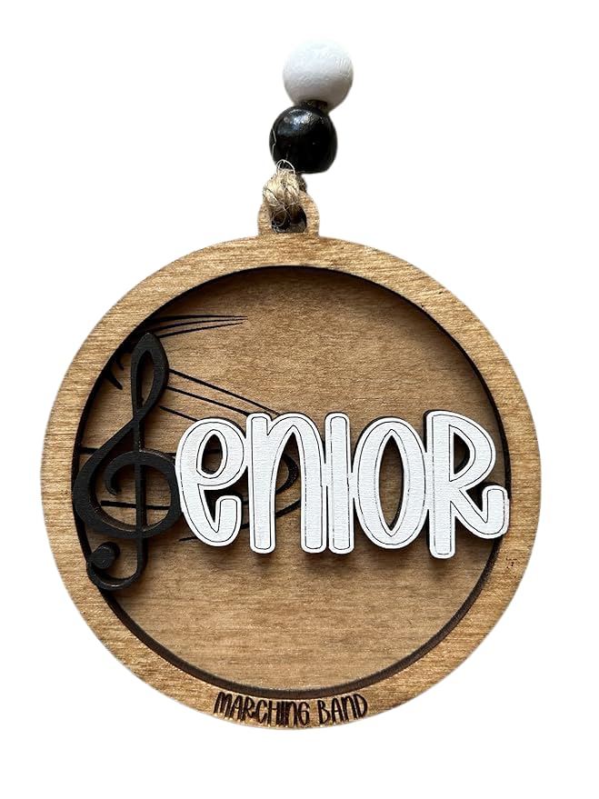 Marching Band Senior Christmas Tree Ornament front view