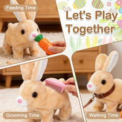 7 inch brown bunny plush lightweight for kids to carry