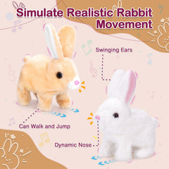 interactive bunny stuffed animal brown with carrot accessory