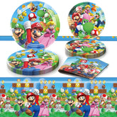 Mario Birthday Party Supplies plates napkins tablecover set