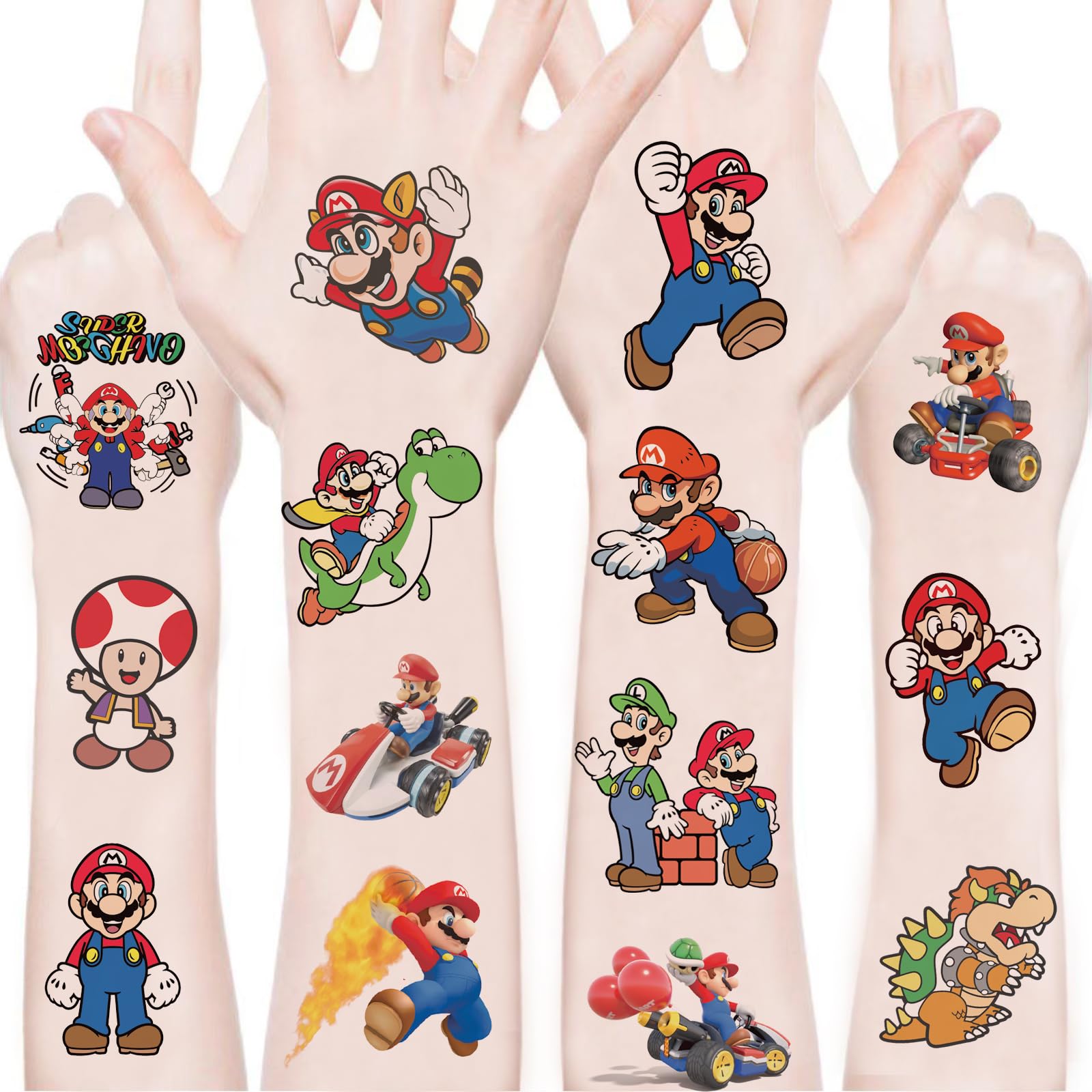 mario temporary tattoos 100 sheets birthday party designs