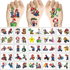 mario temporary tattoos 5x5 cartoon designs