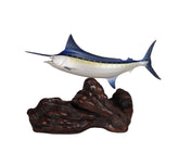 Marlin Sculpture John Perry 10in long on a burlwood base