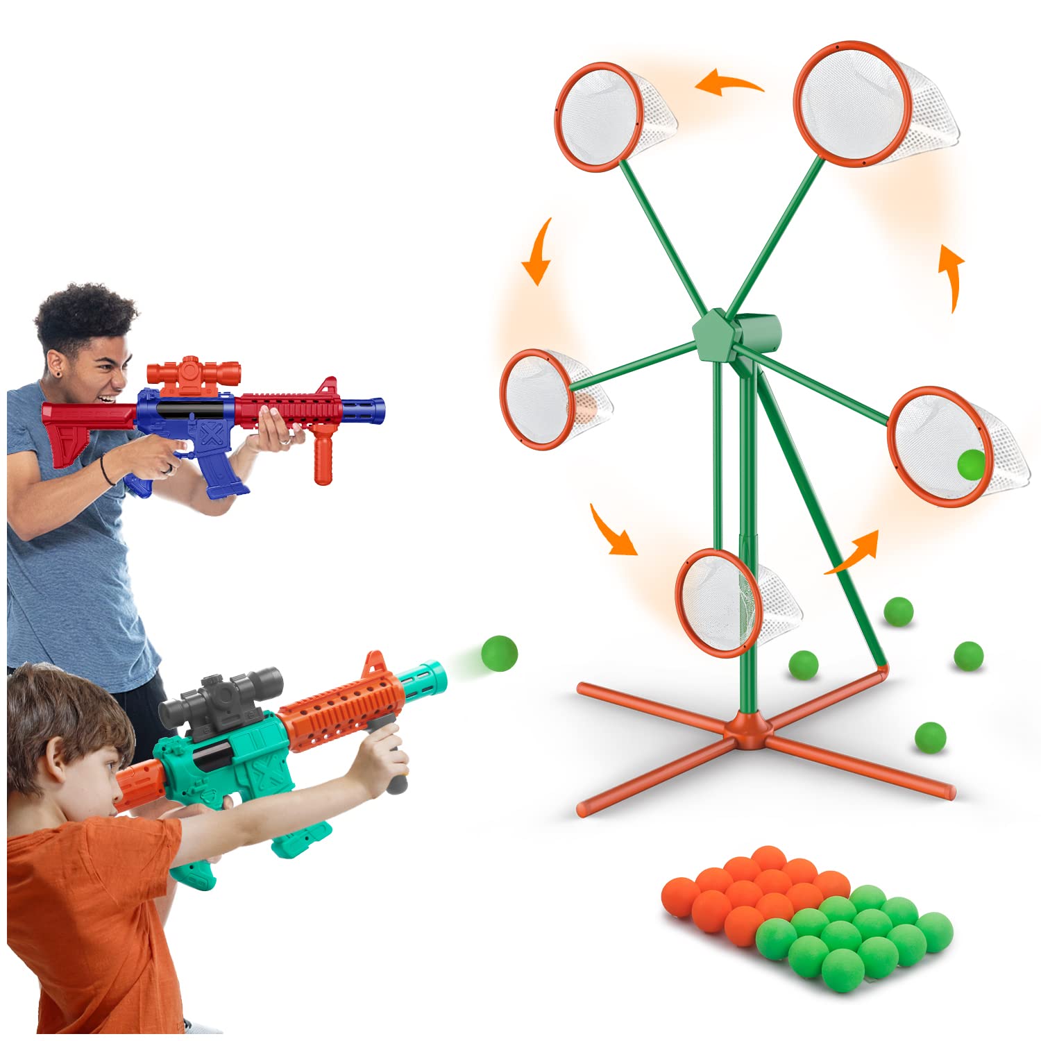Marlrin shooting games toys with two popper air guns